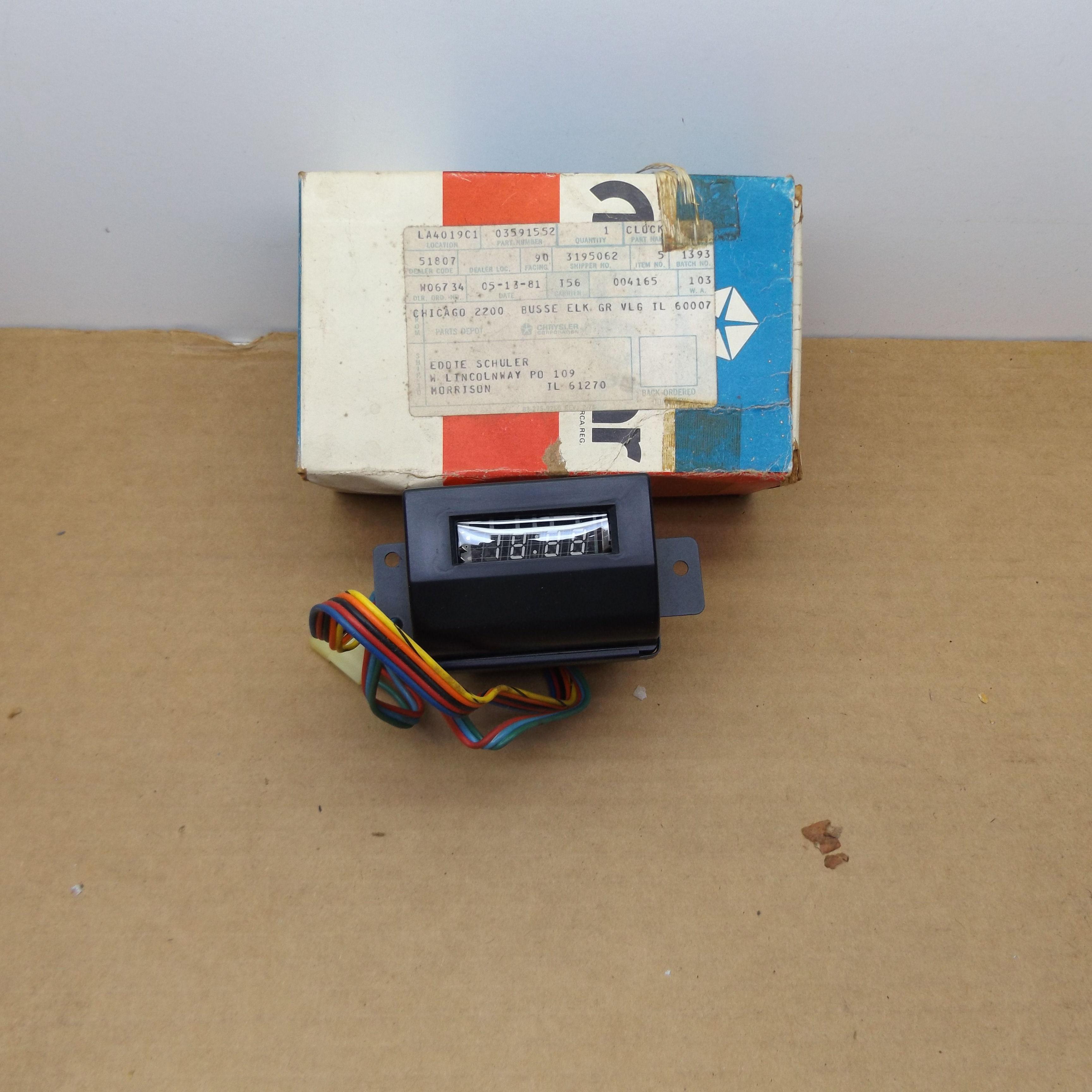 Electric Digital Clock# 3591552 – R – J – Body – 1979-81 – NOS – SHIPS FREE TO LOWER 48